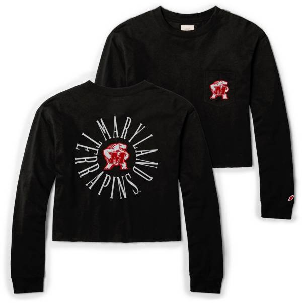 League-Legacy Women's Maryland Terrapins Black Clothesline Cotton Long Sleeve Midi T-Shirt product image