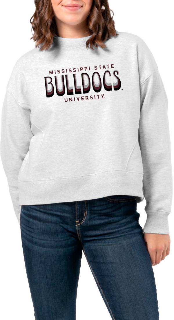 League-Legacy Women's Mississippi State Bulldogs Ash Boxy Crew Neck Sweatshirt product image