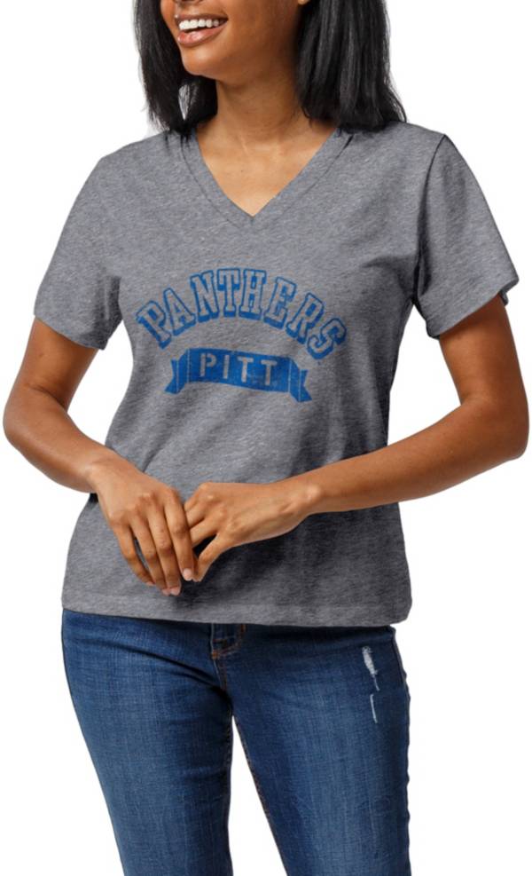 League-Legacy Women's Pitt Panthers Grey Intramural Boyfriend V-Neck T ...