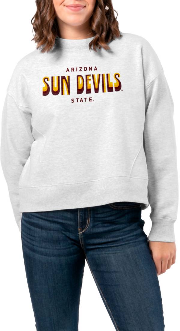 League-Legacy Women's Arizona State Sun Devils Ash Boxy Crew Neck Sweatshirt product image