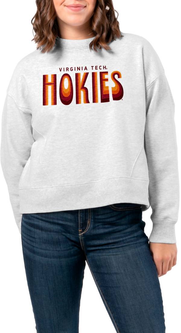 League-Legacy Women's Virginia Tech Hokies Ash Boxy Crew Neck Sweatshirt product image