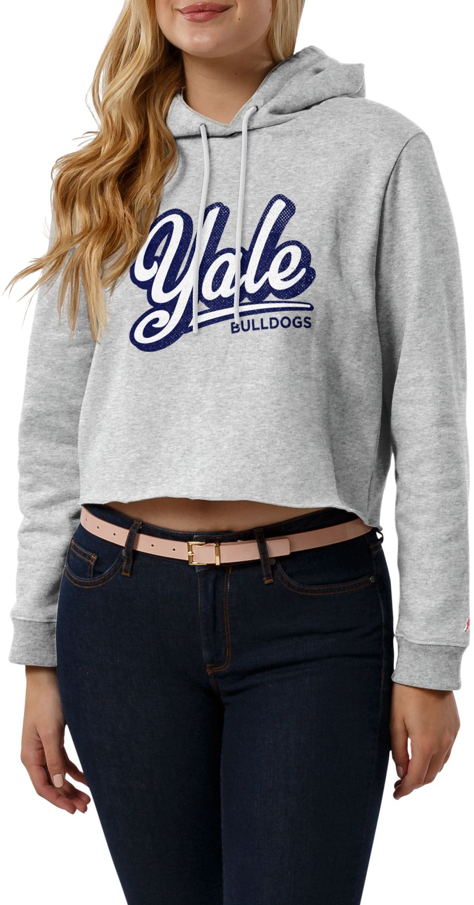 League-Legacy Women's Yale Bulldogs Ash Cropped Hoodie