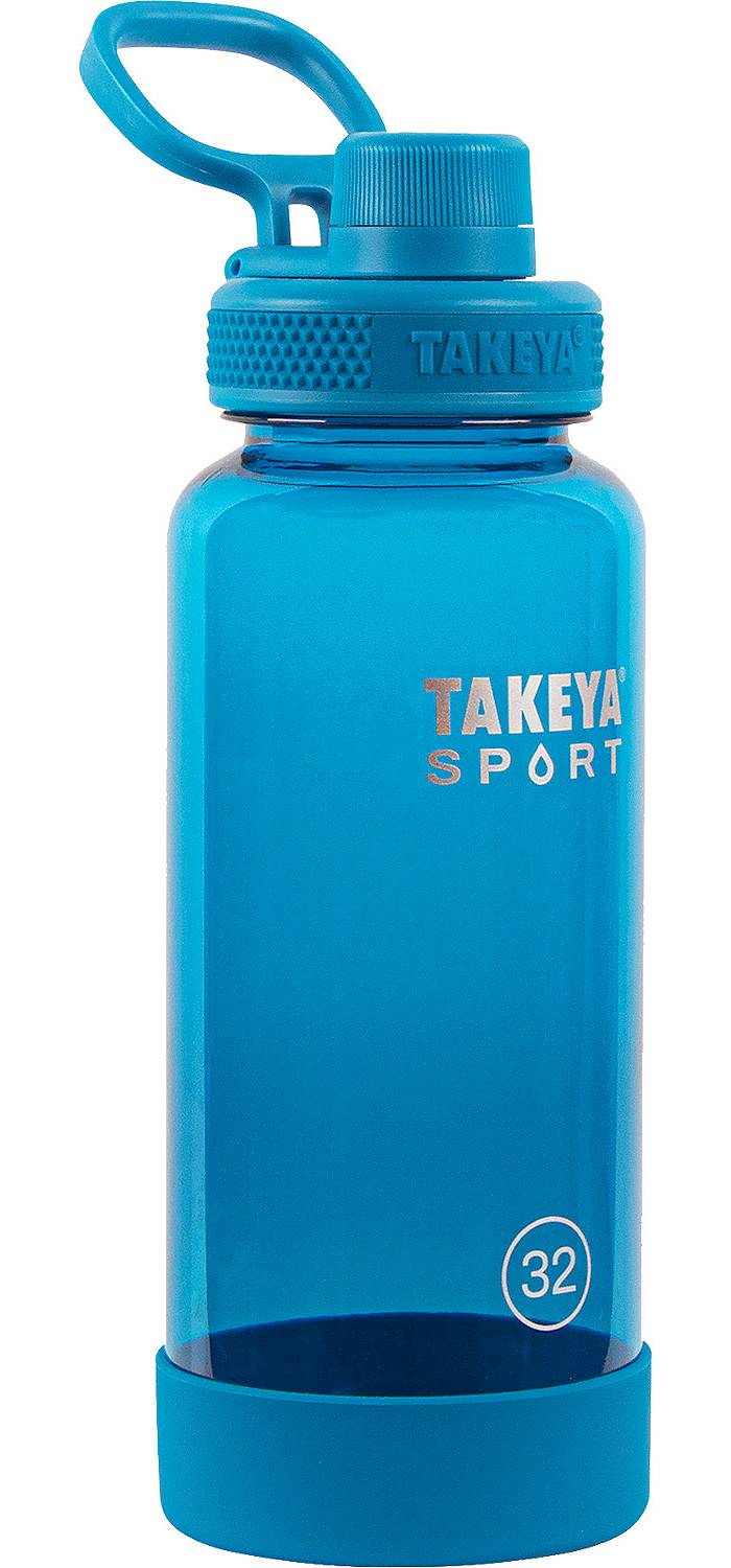 Takeya Tritan Motivational 64 oz. Water Bottle with Straw Lid, Breezy Blue
