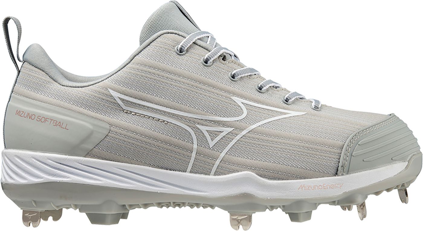 Mizuno Sweep 6 Low Women s Metal Softball Cleat Grey White 9