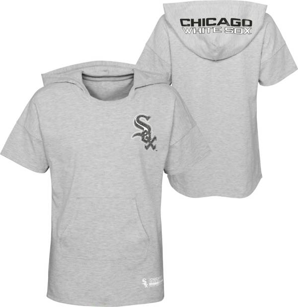 MLB Girls' Chicago White Sox Gray Clubhouse Short Sleeve Hoodie