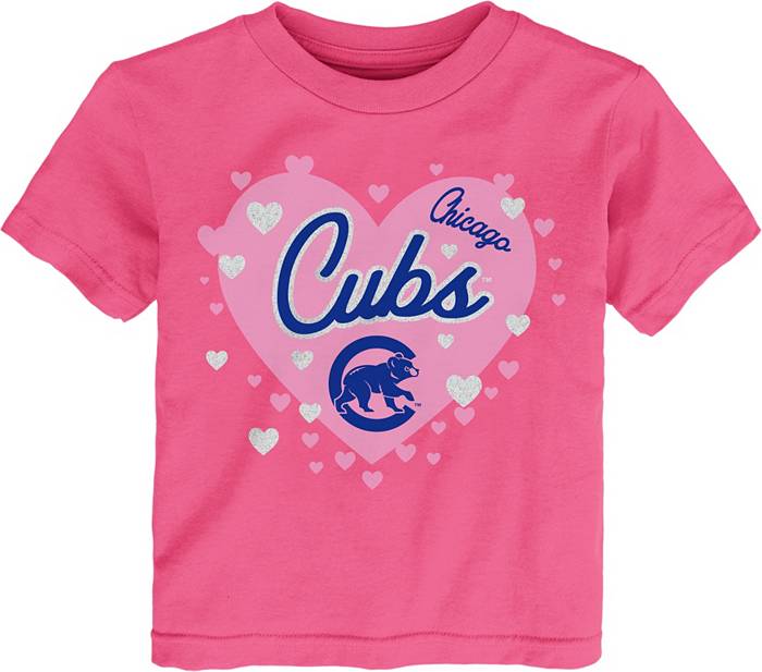MLB Team Apparel Toddler Chicago Cubs Dark Pink T-Shirt