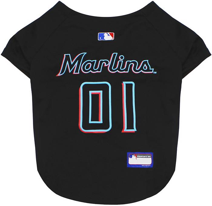 MLB Miami Marlins Pets First Pet Baseball Jersey - Black L