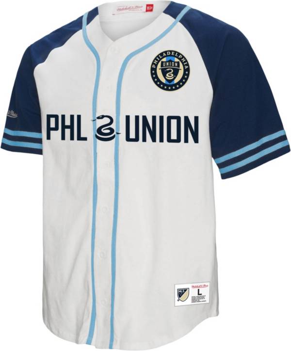 Blue and white baseball hot sale jersey