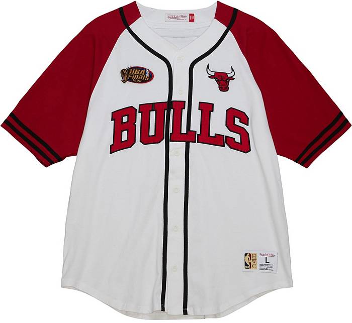 Mitchell and Ness Men's Chicago Bulls White Baseball Jersey