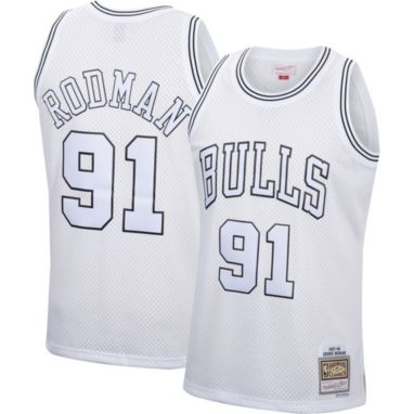 sorry, Mitchell & Ness Men's 1997 Chicago Bulls Dennis Rodman #91 White Hardwood Classics Swingman Jersey is currently out of stock