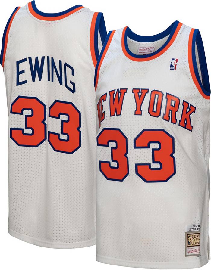 Men's Mitchell & Ness Patrick Ewing White New York Knicks 1985-86 Hardwood Classics Swingman Jersey