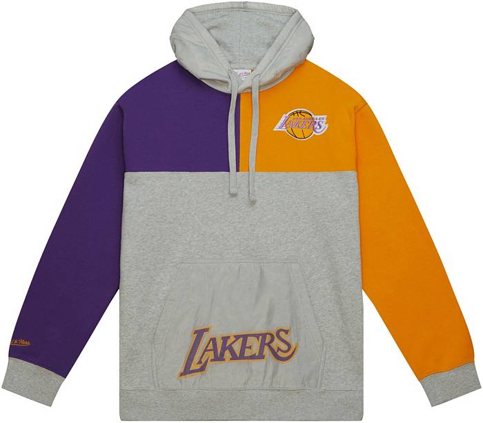 Nike Men's Los Angeles Lakers Yellow Courtside Fleece Pullover Hoodie, Small