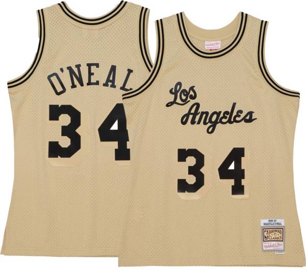 Los Angeles Lakers #34 Shaquille O'neal Blue Swingman Throwback Jersey