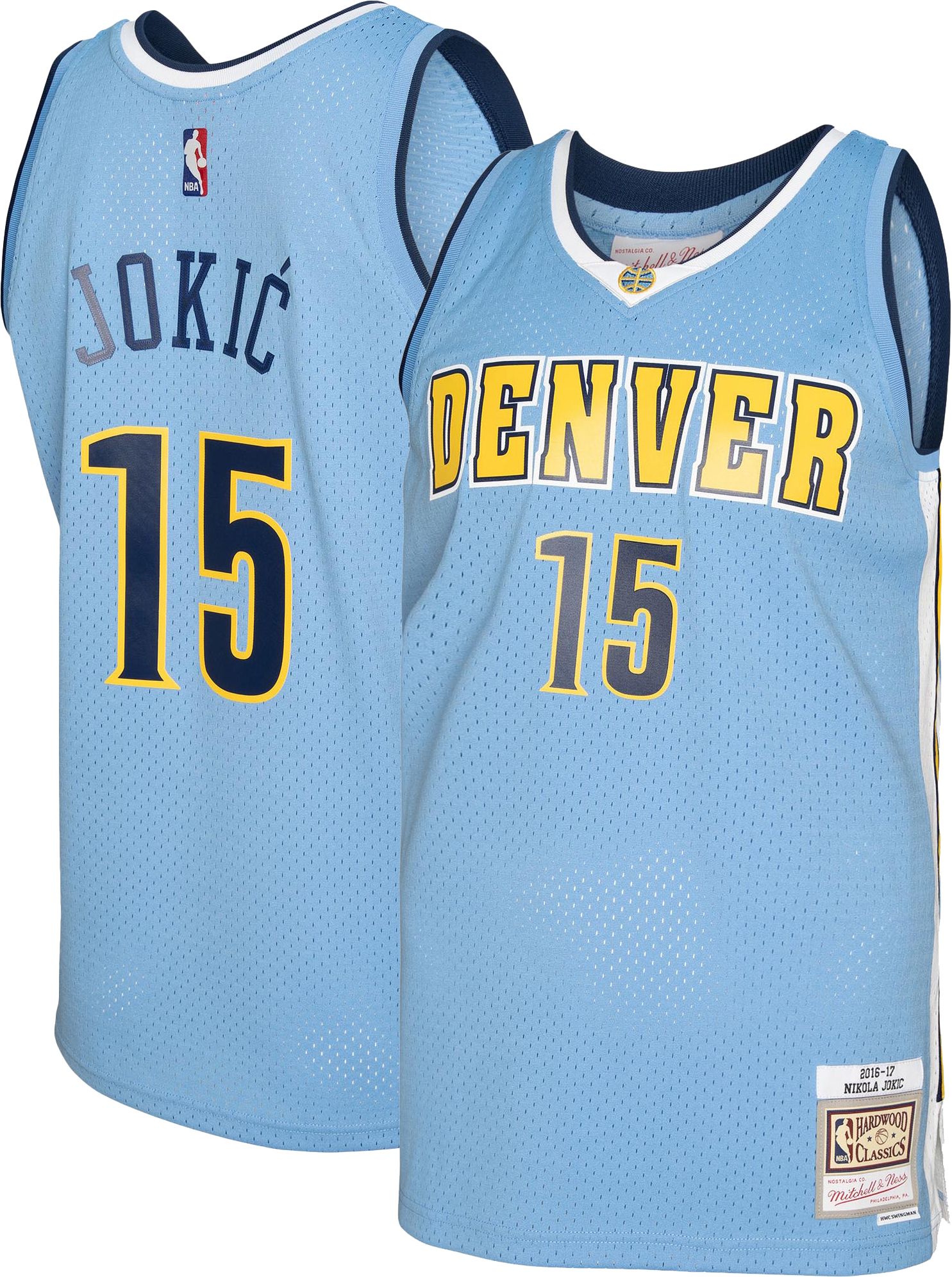 Mitchell & Ness Men's 2016 Denver Nuggets Nikola Jokic #15 Blue Hardwood Classics Swingman Jersey product image