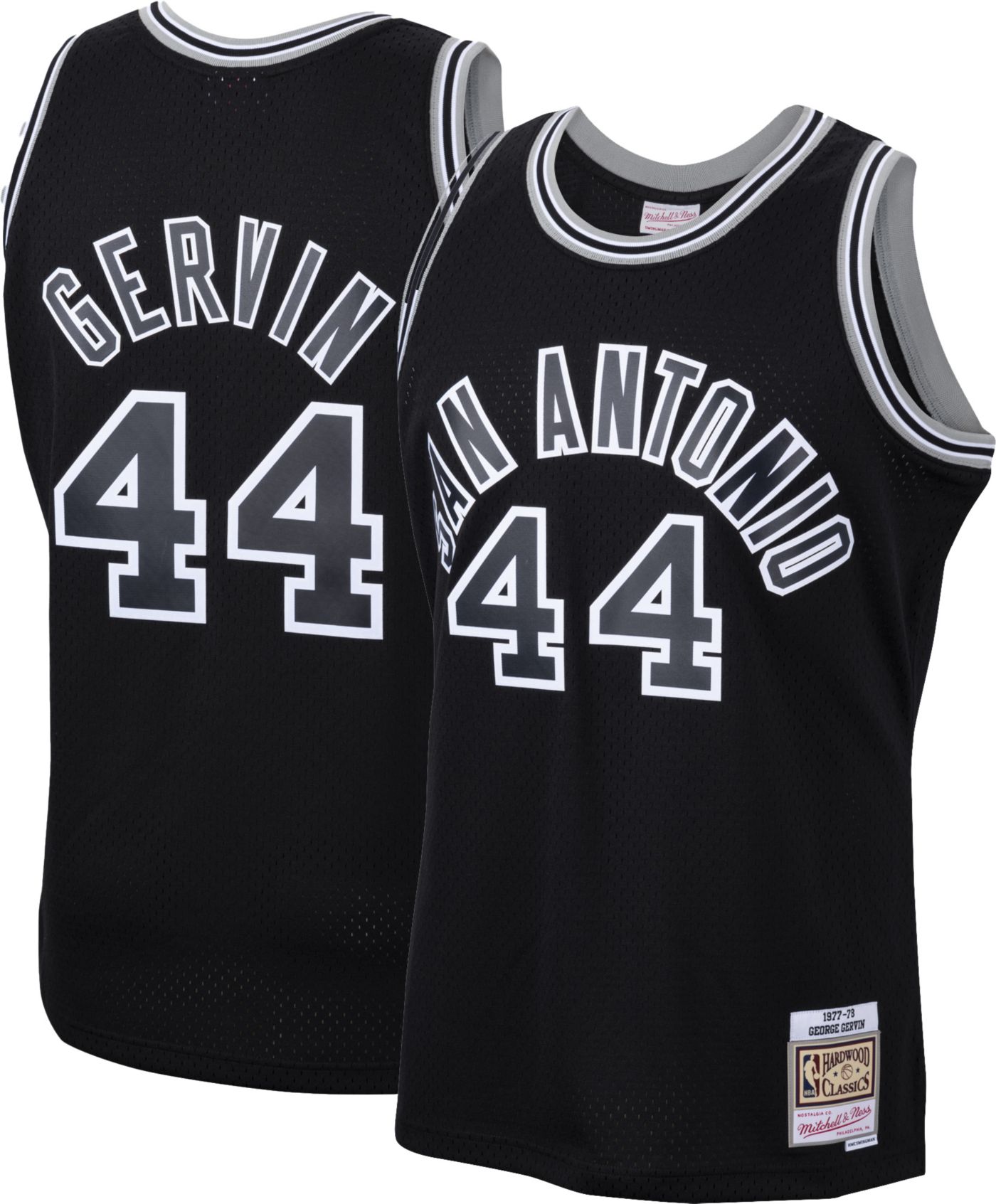 Mitchell Ness Men s 1977 San Antonio Spurs George Gervin 44 Black Hardwood Classics Swingman Jersey Dick s Sporting Goods