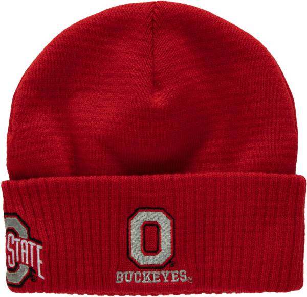 Mitchell & Ness Ohio State Buckeyes Red Letterman Cuffed Knit Beanie product image