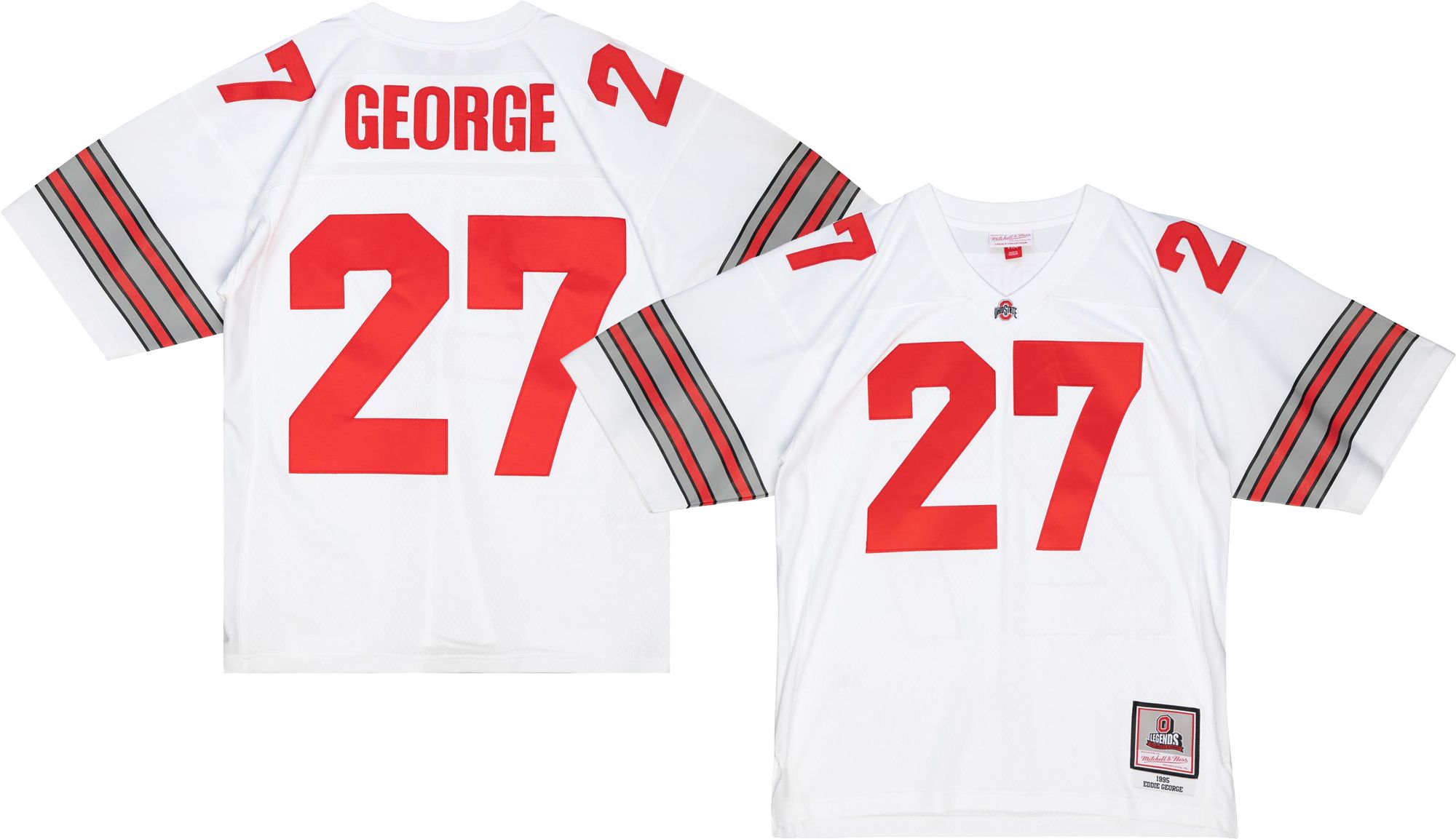 Ohio State Buckeyes No27 Eddie George White Stitched NCAA Jersey