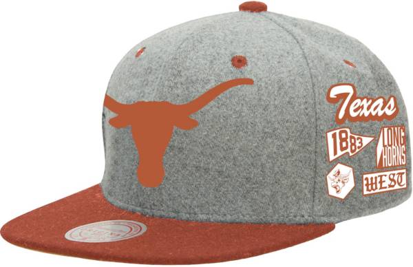 Mitchell & Ness Texas Longhorns Grey Patch Adjustable Snapback Hat product image