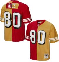 Men's Mitchell & Ness Jerry Rice Scarlet/Gold San Francisco 49ers 1994 Split Legacy Replica Jersey Size: Medium