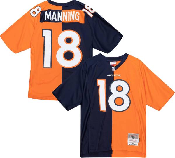 Mitchell & Ness Men's Denver Broncos Peyton Manning #18 2015 Split  Throwback Jersey