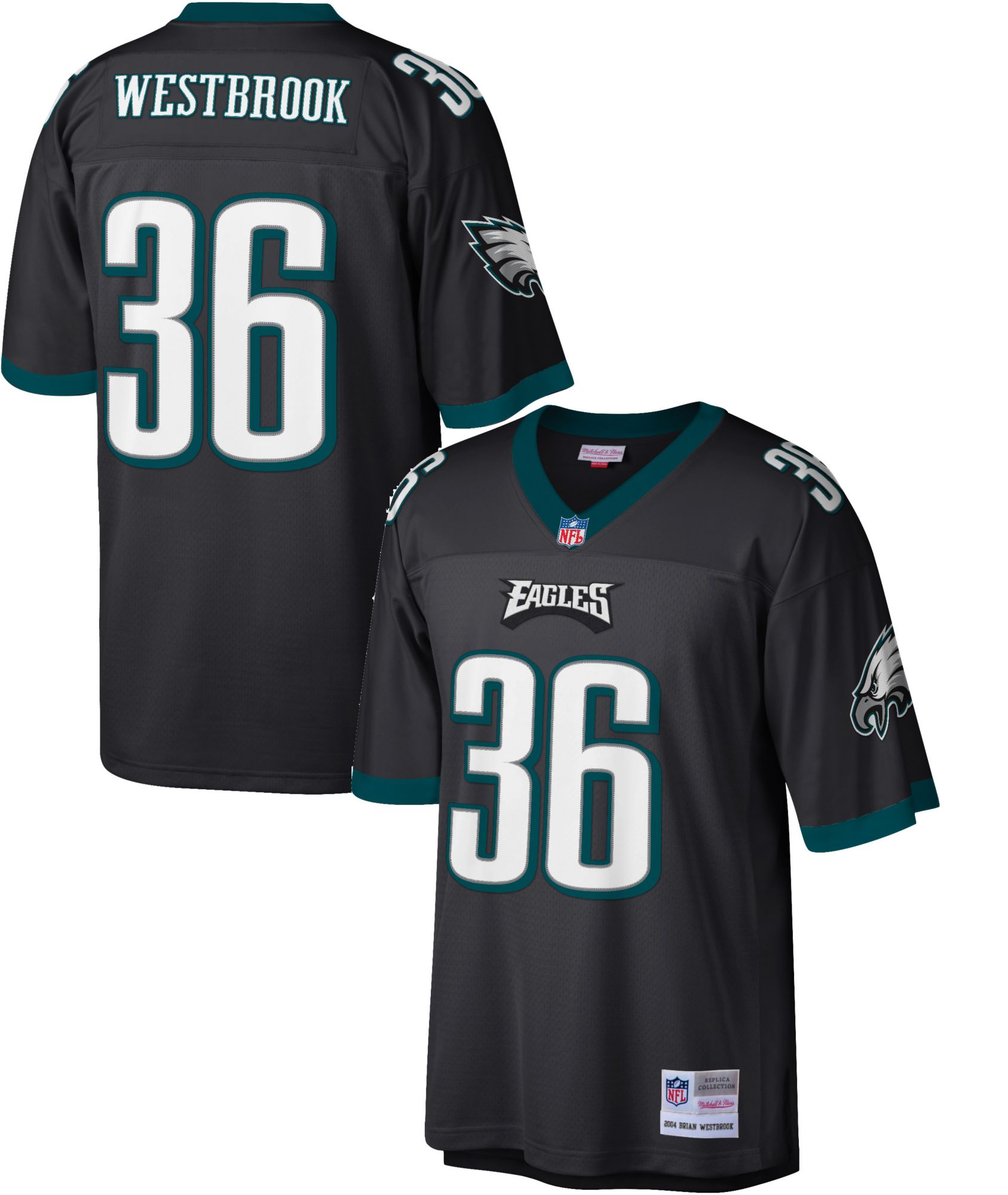 Mitchell & Ness Men's Philadelphia Eagles Brian Westbrook #36 2004 Black Throwback Jersey product image