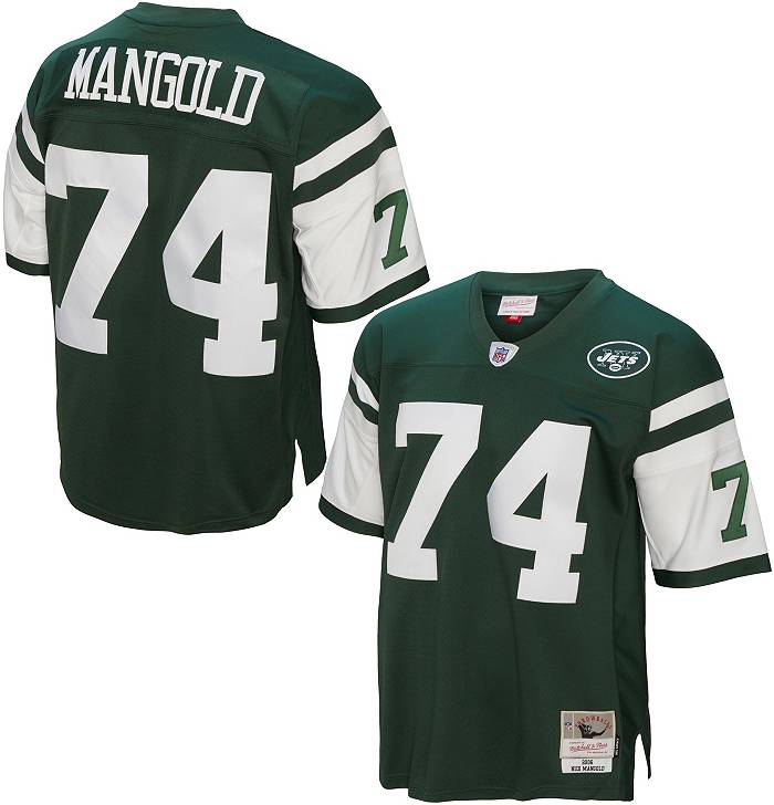 Mitchell & Ness Men's New York Jets Nick Mangold #74 2006 Green Throwback  Jersey