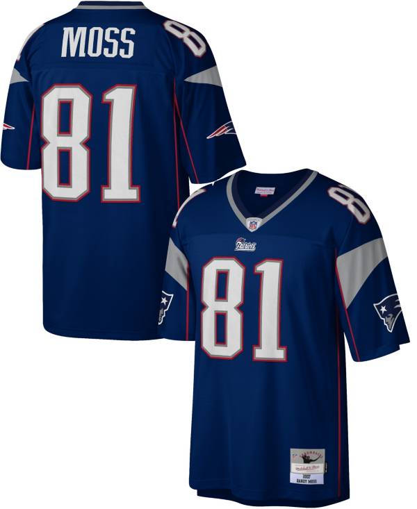 Randy Moss Patriots Mitchell & Ness NFL Jersey XL XLarge 2007 Red Blue #81  NWT