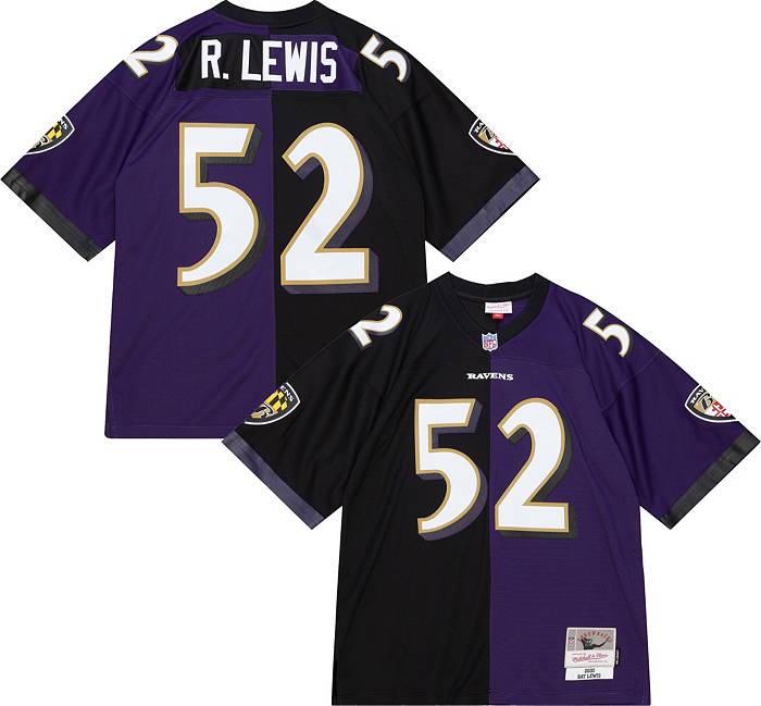 Mitchell & Ness Men's Baltimore Ravens Ray Lewis #52 2000 Split Throwback  Jersey