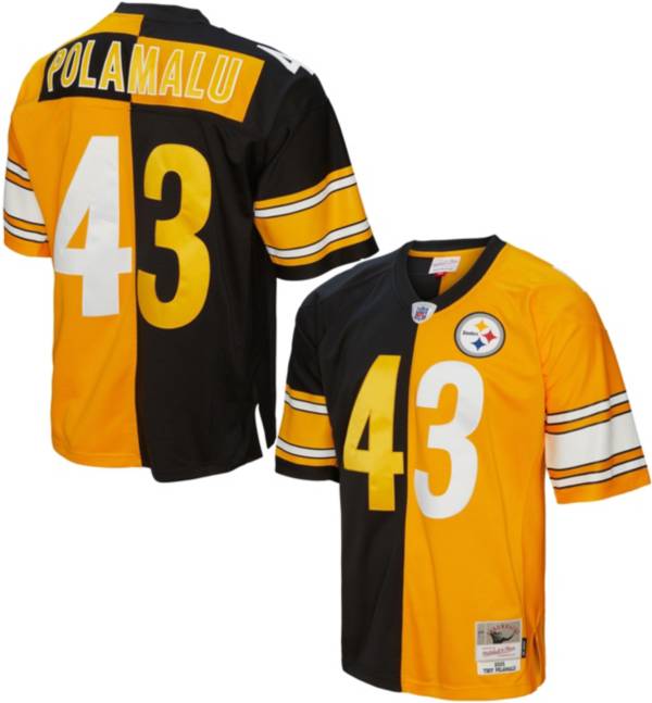 Mitchell & Ness Men's Pittsburgh Steelers Troy Polamalu #43 2005 Split  Throwback Jersey