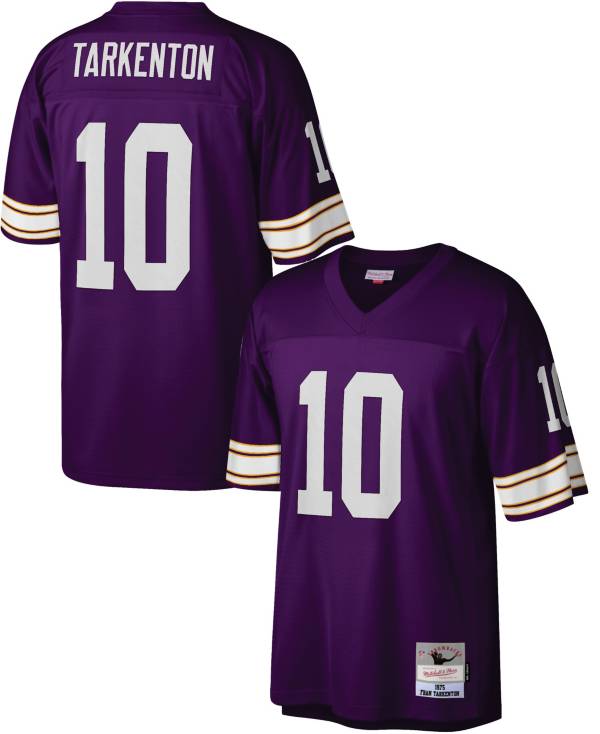 Men's Fran Tarkenton Minnesota Vikings No.10 Authentic Mitchell And Ness  Team Color Throwback Jersey - Purple