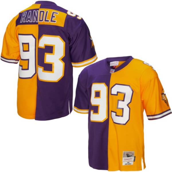 Men's Mitchell & Ness Randy Moss Purple/Gold Minnesota Vikings 1998 Split Legacy Replica Jersey