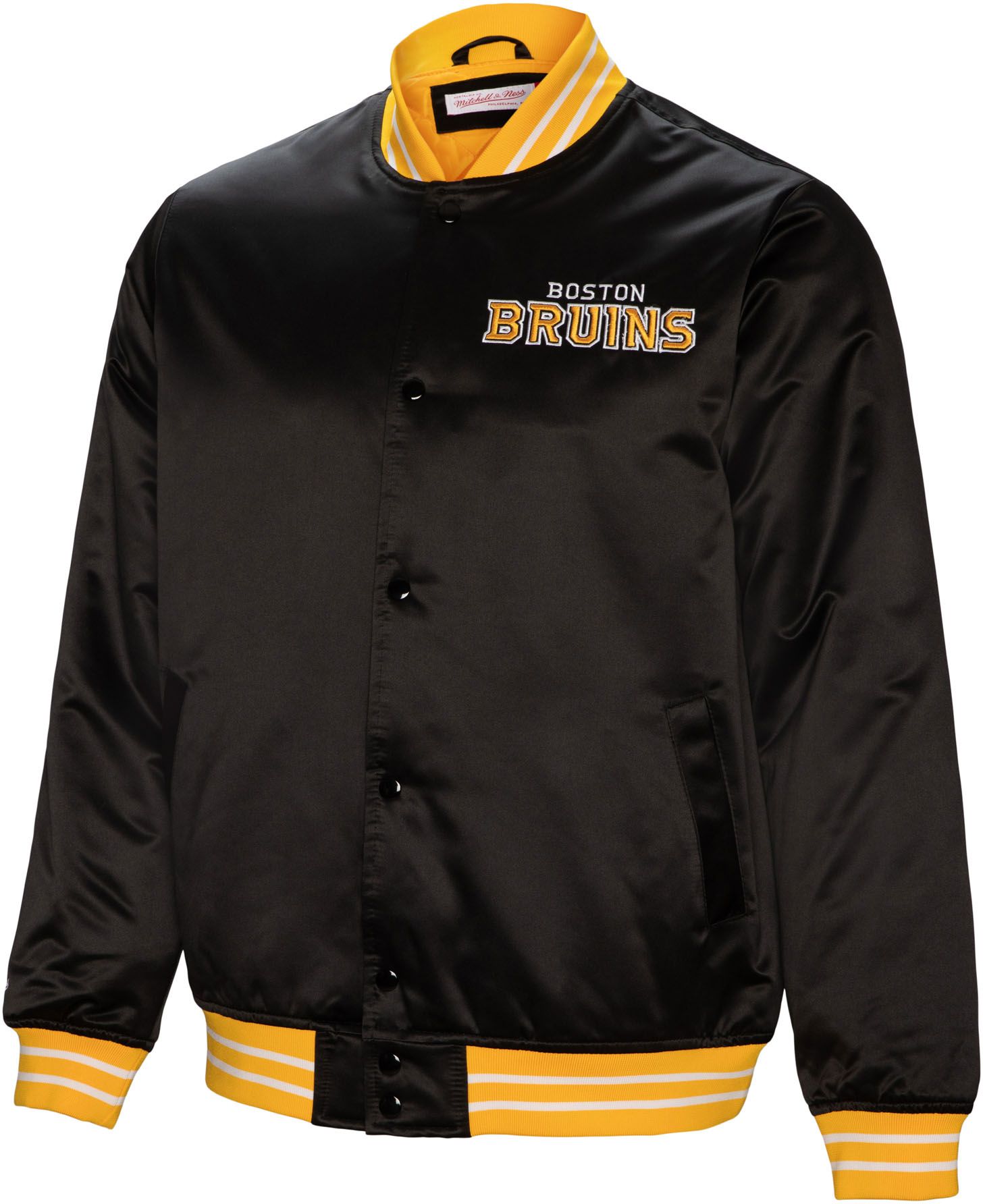 Mitchell & Ness Boston Bruins Heavy Satin Black Jacket