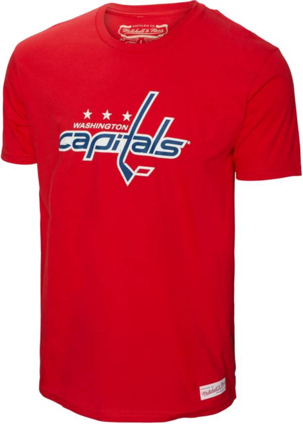 Mitchell & Ness Washington Capitals Distressed Logo Red T-Shirt | Dick ...