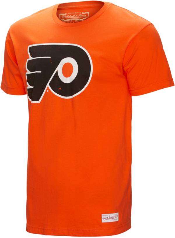 Mitchell & Ness Philadelphia Flyers Distressed Logo Orange T-Shirt product image