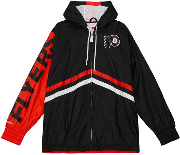 Mitchell & Ness Philadelphia Flyers Undeniable Black Windbreaker Jacket ...
