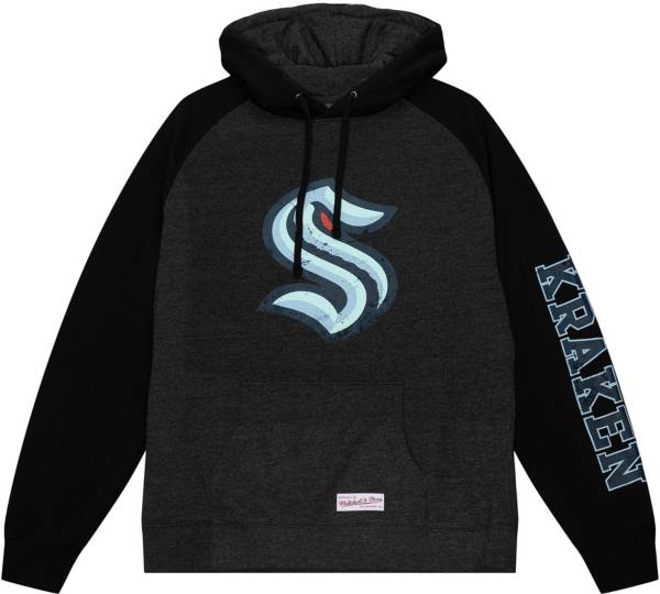 Mitchell & Ness Seattle Kraken Distressed Logo Black Pullover Hoodie product image