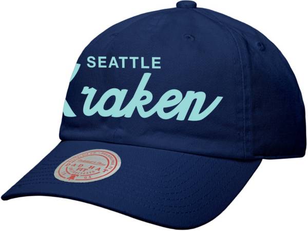 Mitchell & Ness Seattle Kraken Alternate Flip Snapback Adjustable Hat, Men's, Blue