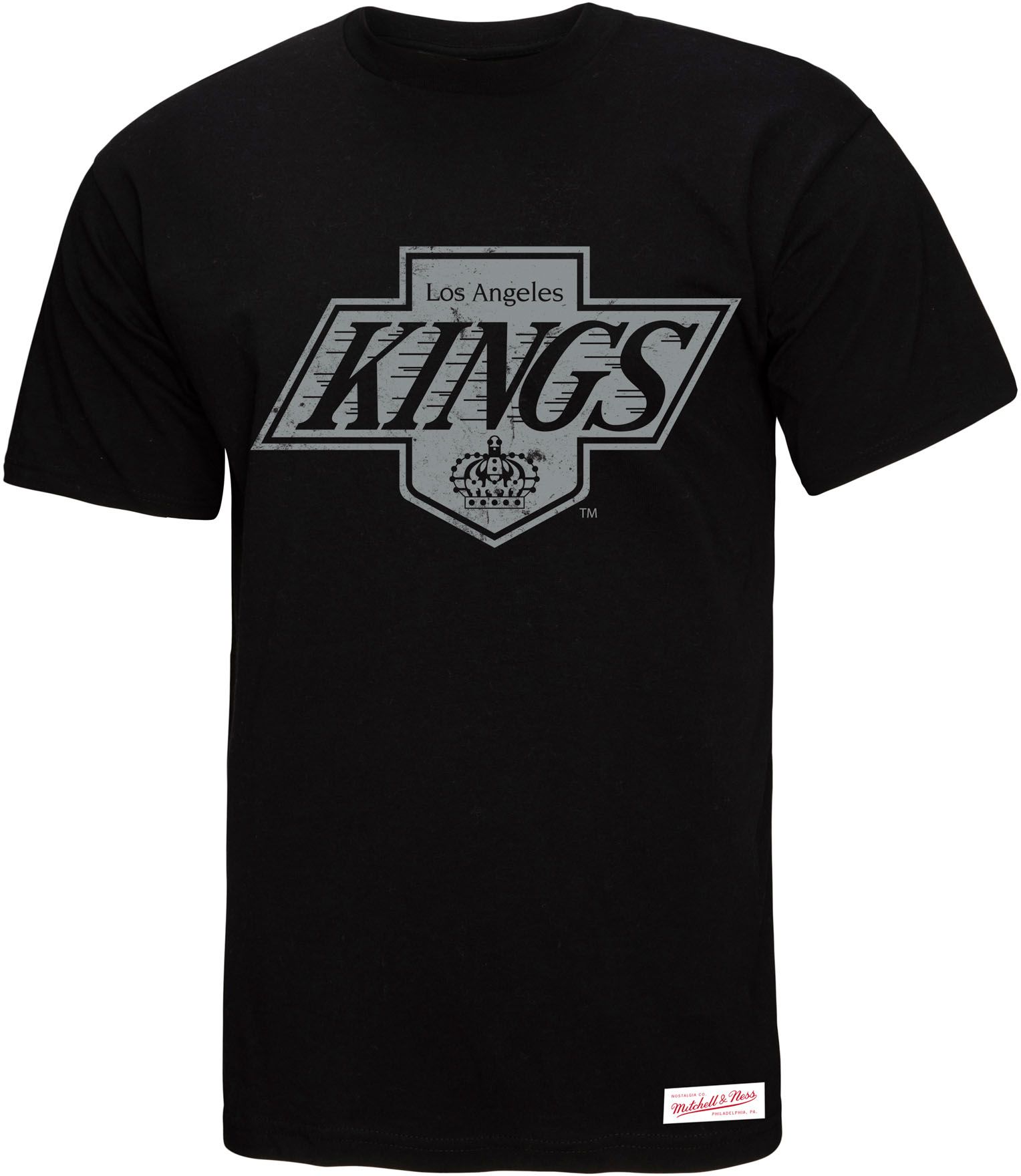 Mitchell & Ness Adult Los Angeles Kings Distressed Logo Black T-Shirt product image
