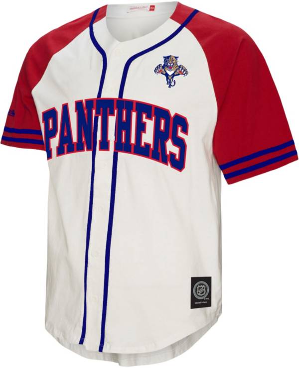 Mitchell & Ness Florida Panthers White Baseball Jersey, Men's, Small