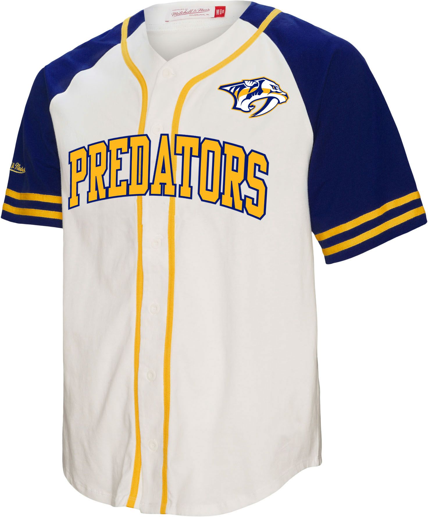 Mitchell & Ness Adult Nashville Predators White Baseball Jersey product image