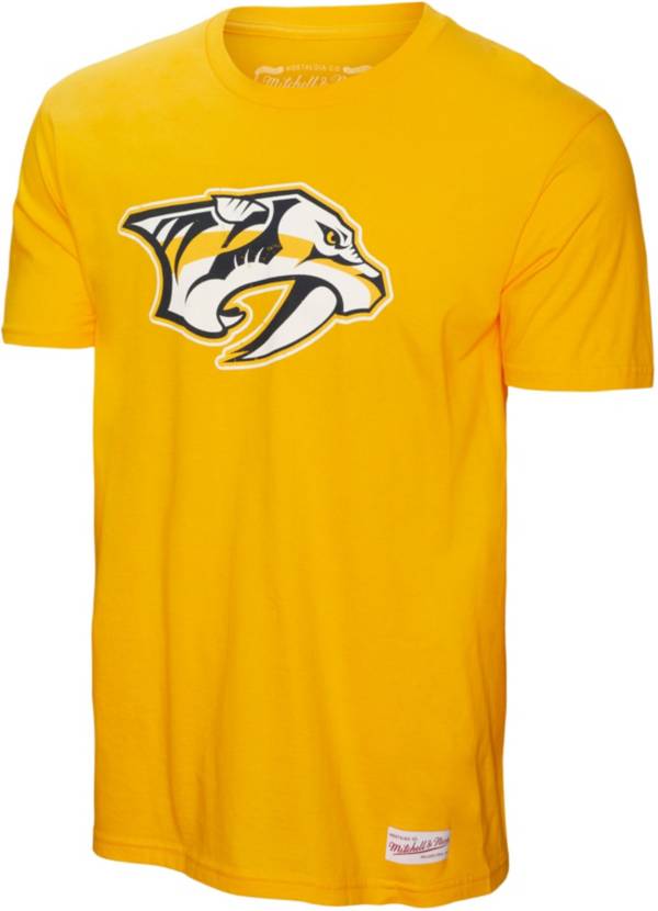Mitchell & Ness Nashville Predators Distressed Logo Gold T-Shirt product image