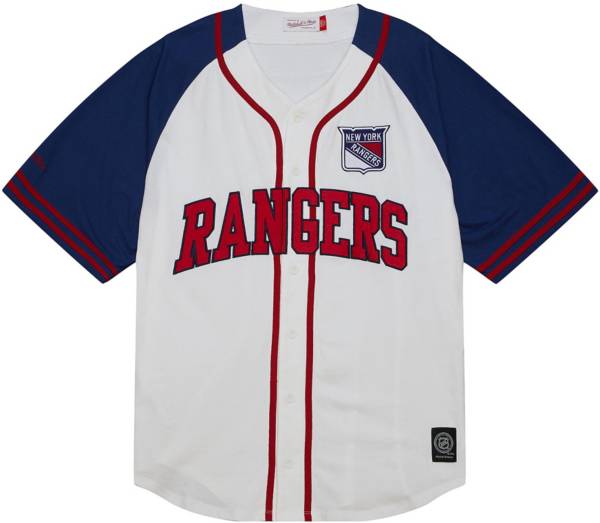 Mitchell & Ness New York Rangers White Baseball Jersey