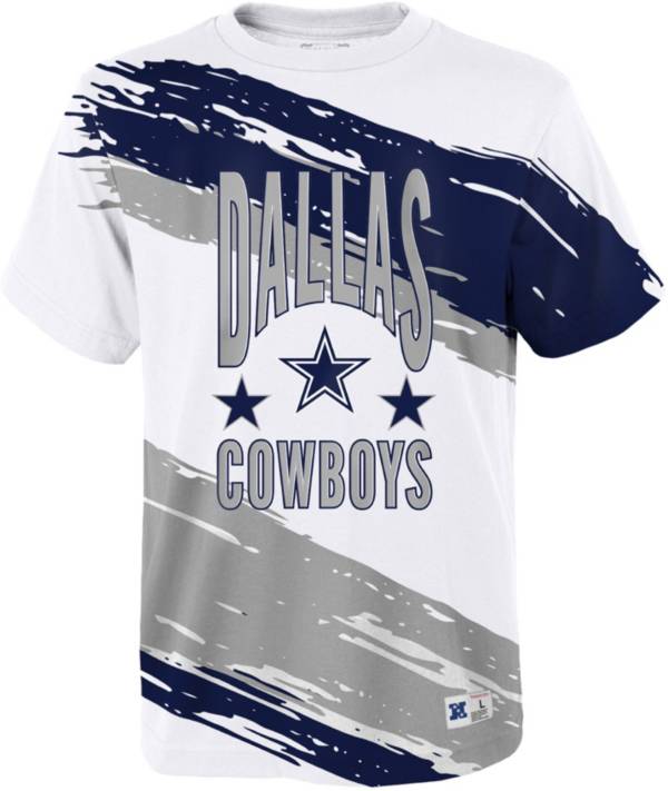 NFL Team Apparel Youth Dallas Cowboys Gametime White T-Shirt