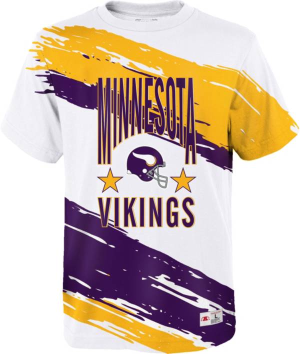 Mitchell & Ness Youth Minnesota Vikings Paint Brush White T-Shirt product image