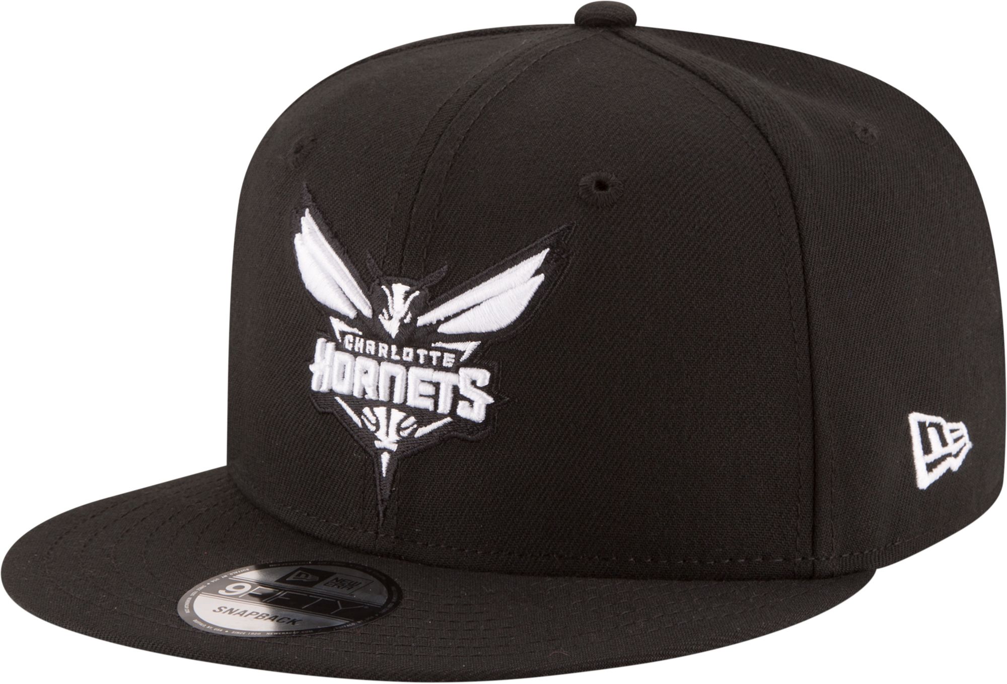 New Era Charlotte Hornets Black & White 9Fifty Adjustable Snapback Hat product image