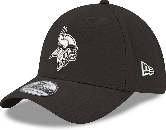 New Era Men's Minnesota Vikings Logo 39Thirty Black Stretch Fit Hat