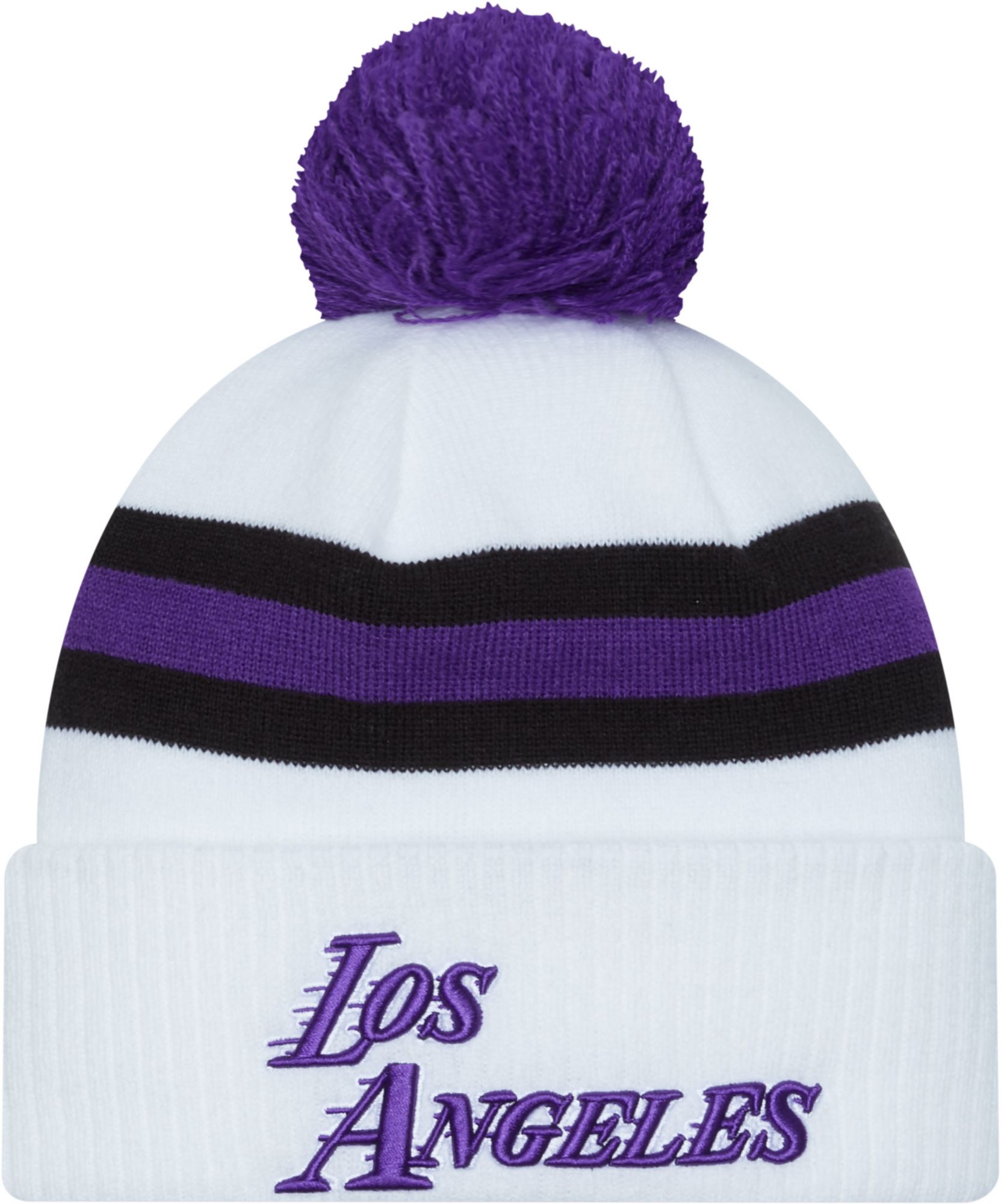 lakers knit beanie
