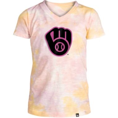 sorry, New Era Apparel Girl's Milwaukee Brewers Tie Dye V-Neck T-Shirt is currently out of stock