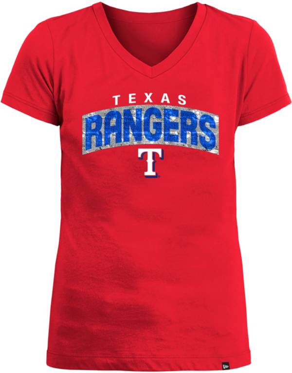 New Era Girls' Texas Rangers Red Flip Sequin T-Shirt product image