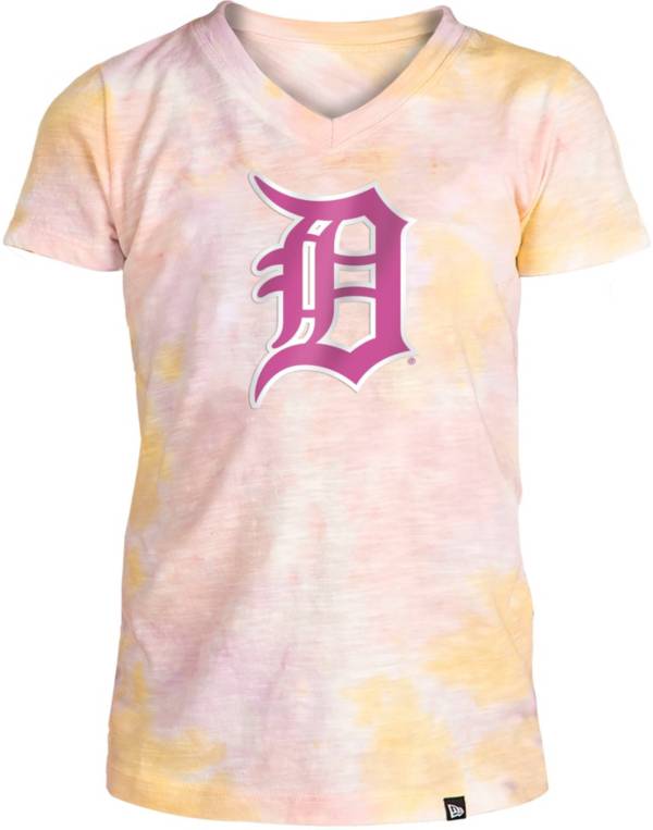New Era Apparel Girl's Detroit Tigers Tie Dye V-Neck T-Shirt product image